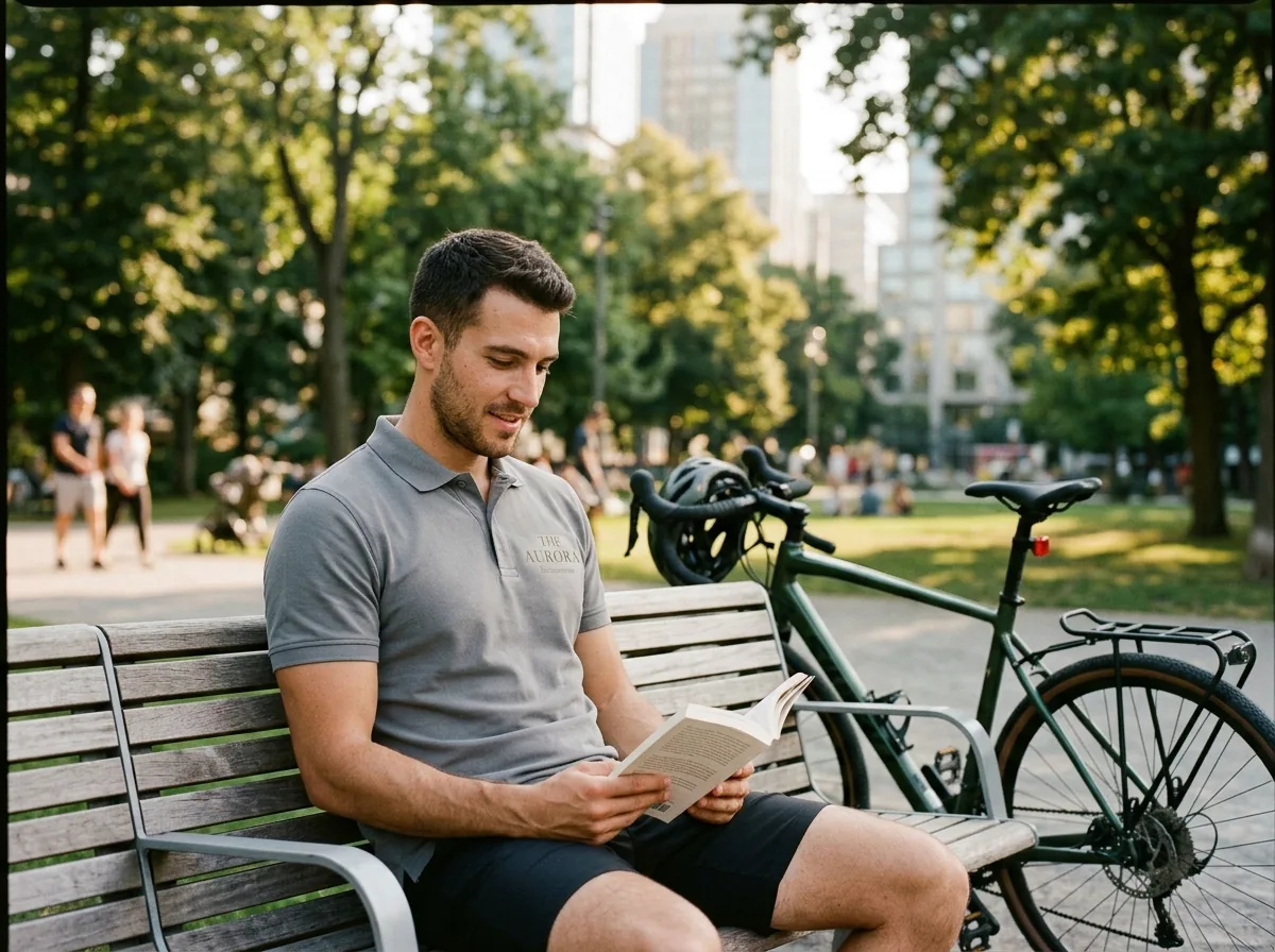 Mann entspannt im Park